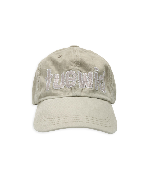 TUEWID logo patch work wrinkled ball cap in pink