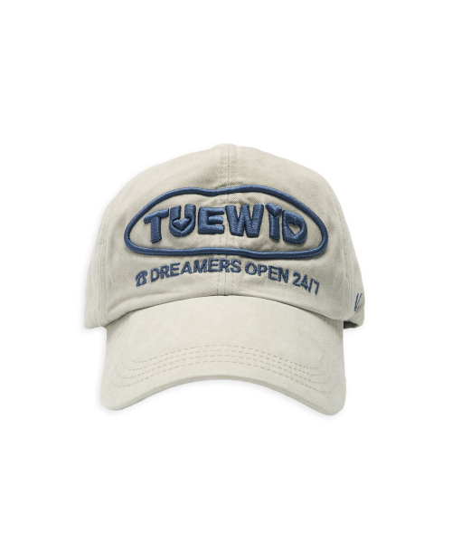 Dreamers open 24/7 wrinkled ball cap in beige