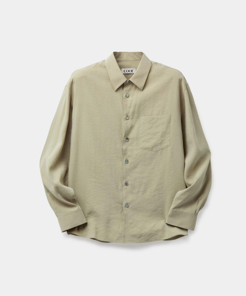 포폴린 실크 블렌드 셔츠 (샌드그린)