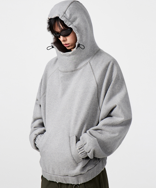 VTG WASHED BALACLAVA HOODED T-SHIRT_MELANGE