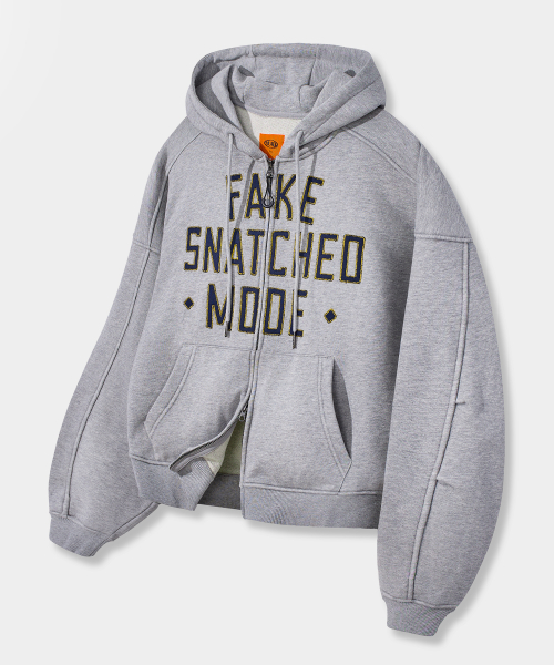 VLAD SNATCHED PATCH CROPPED HOODED ZIP-UP_MELANGE