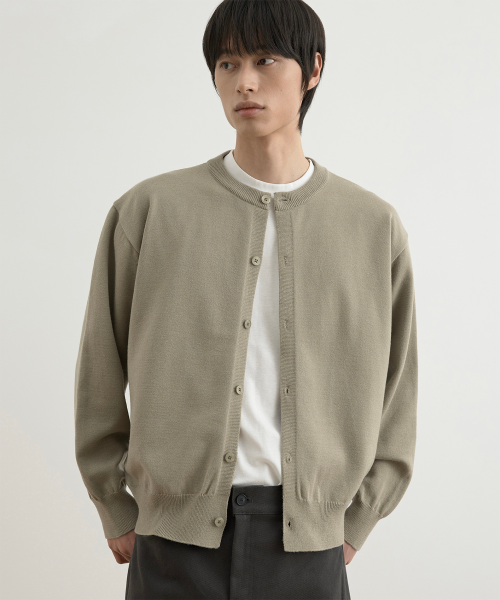 워셔블 세미 크롭 니트 가디건 세이지 그린
