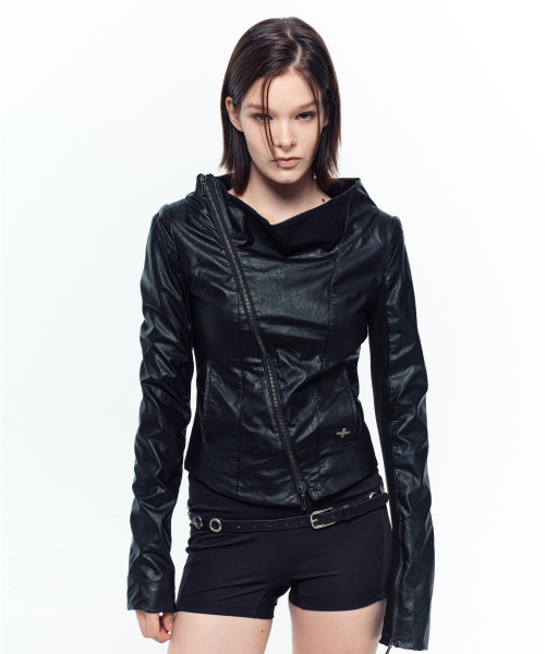 KAEL DRAPED JACKET (BLACK)