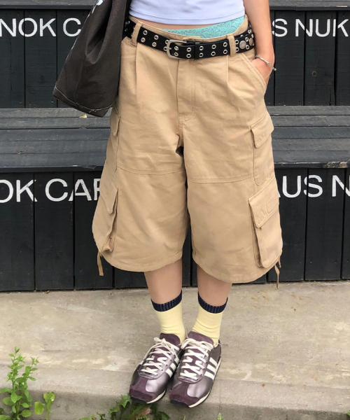 Bronx Bio Washed 3/4 Cargo Pants_BEIGE
