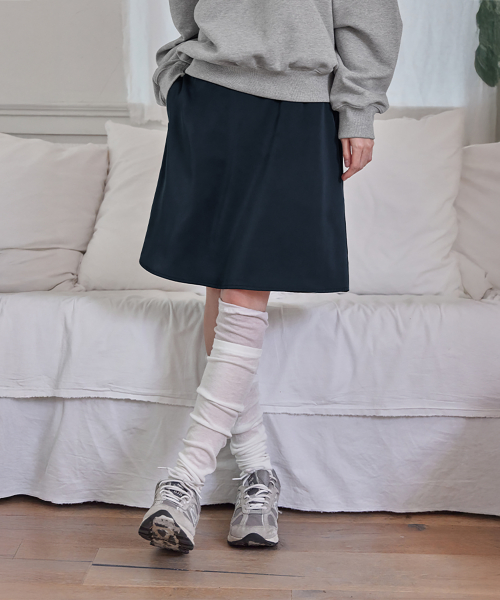 Silky Satin Midi Skirt, NAVY