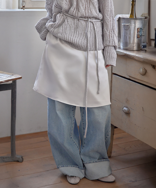 Silky Satin Midi Skirt, WHITE ONYX