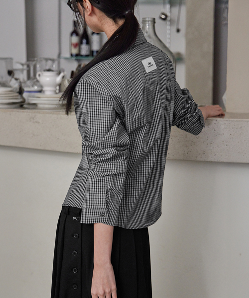 Slim Line Check Shirt, BLACK