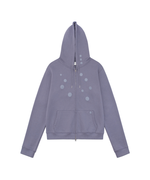 TCM dot hooded zip-up (purple)