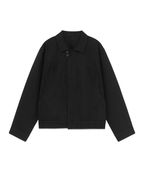 TCM double-button trucker jacket (black)
