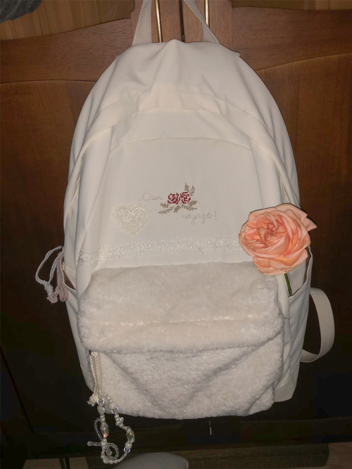 Vintage bon voyage backpack_snow white