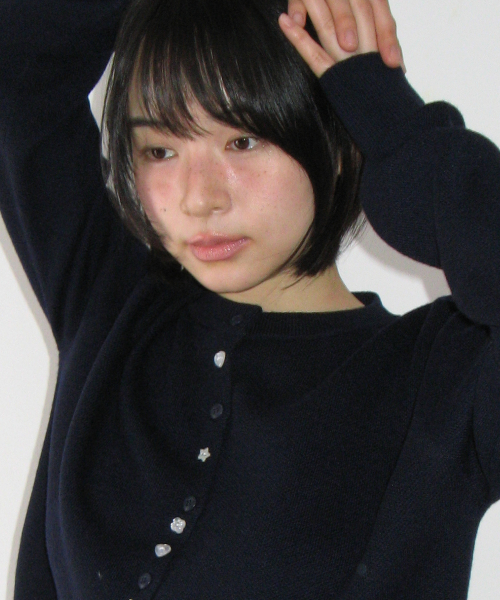 DECORATIVE BUTTON KNIT CARDIGAN NAVY