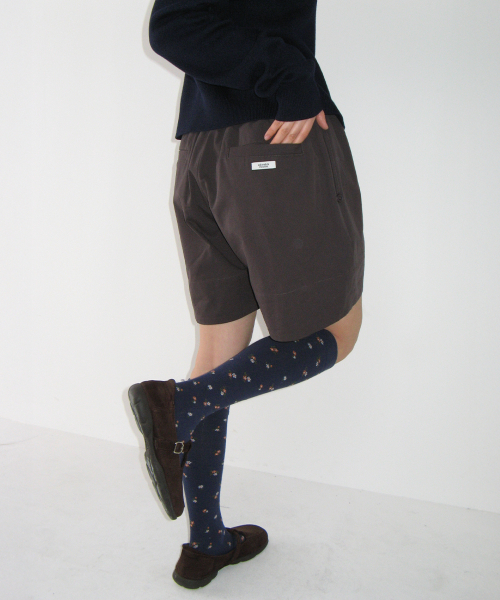 BUTTON ROLL UP SHORTS CHARCOAL