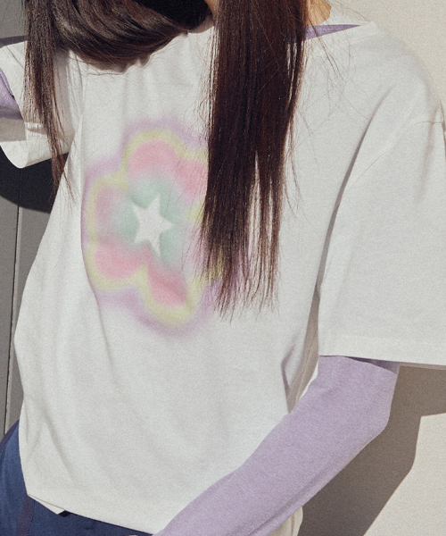 CLOVER HALF SLEEVE T-SHIRT - WHITE