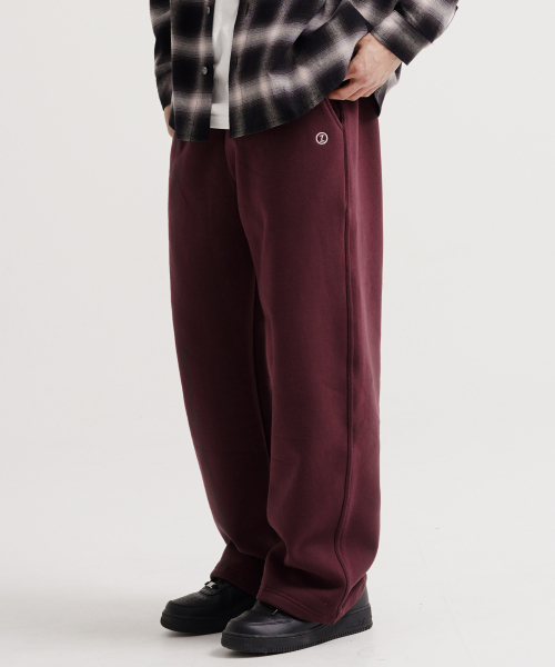 Log Wide Napping Sweatpants Burgundy KJLP2685