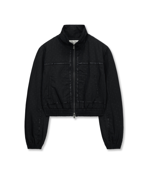 CROPPED EMBROIDERY BACK LOGO JUMPER IN STRONG BLACK