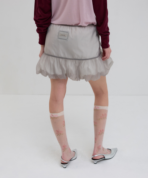 ORGANZA LAYERED MINI SKIRT_GREY/WHITE