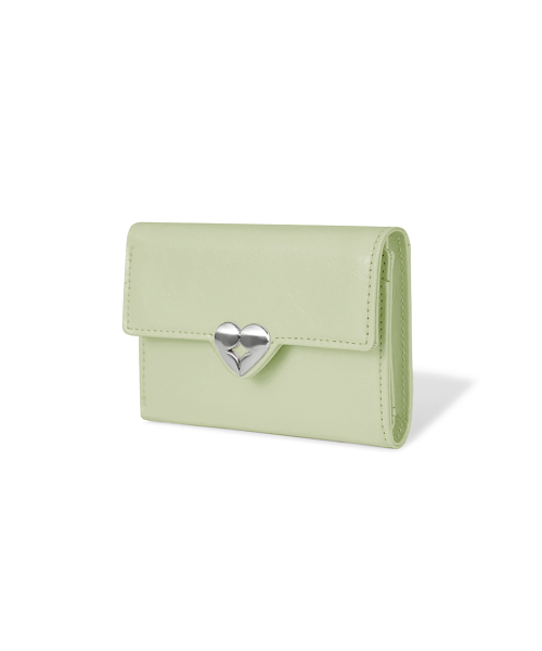 HEARTY FLAP WALLET - PISTACHIO