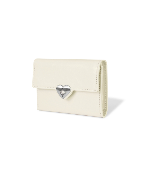 HEARTY FLAP WALLET - VANILLA