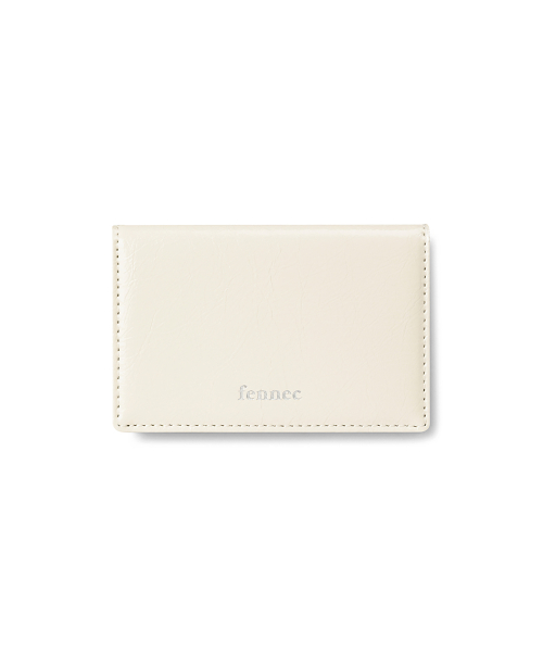 CRINKLE SOFT CARD CASE - VANILLA