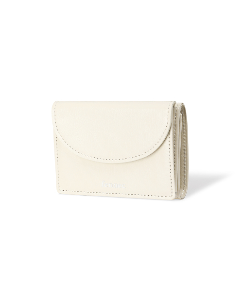 CRINKLE HALFMOON MINI WALLET - VANILLA