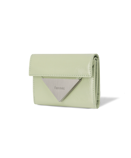 CRINKLE TRIANGLE DOCO WALLET - PISTACHIO