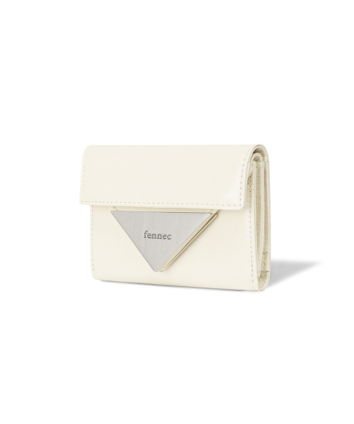 CRINKLE TRIANGLE DOCO WALLET - VANILLA