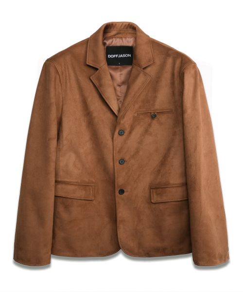 Full-UP Suede 3 Button Blazer CAMEL BROWN