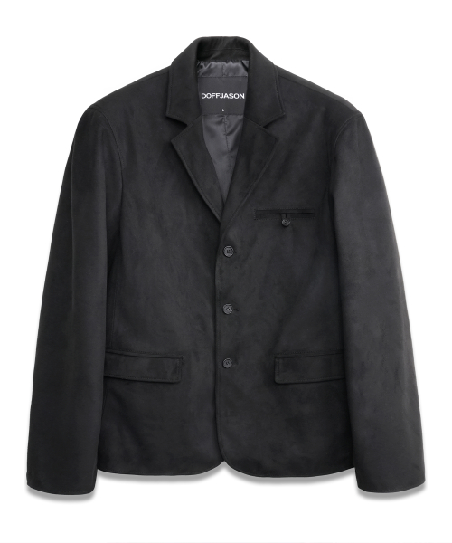 Full-UP Suede 3 Button Blazer BLACK