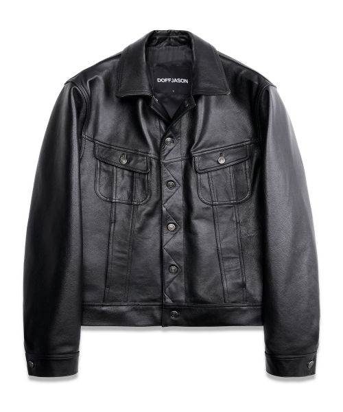Storm Tea Core Leather Trucker BLACK