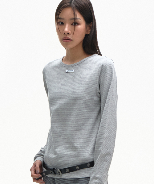 베이직 단가라 아웃라벨 소프트 롱슬리브 우먼즈 티셔츠_3COLOR
