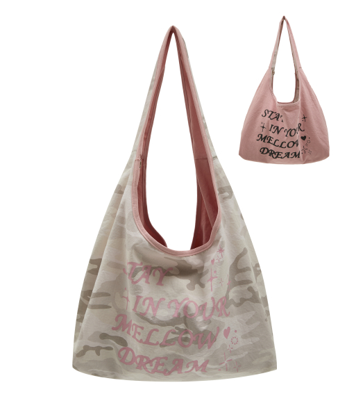 MELLOW DREAM Camo Reversible Shoulder Bag PINK