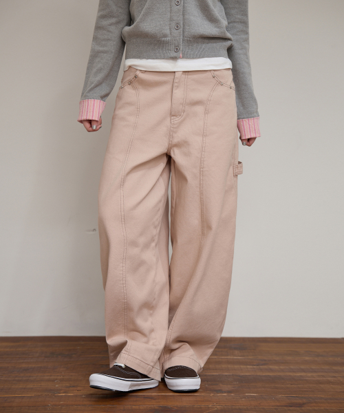 Cinch Bag Curved Cotton Pants DUST PINK