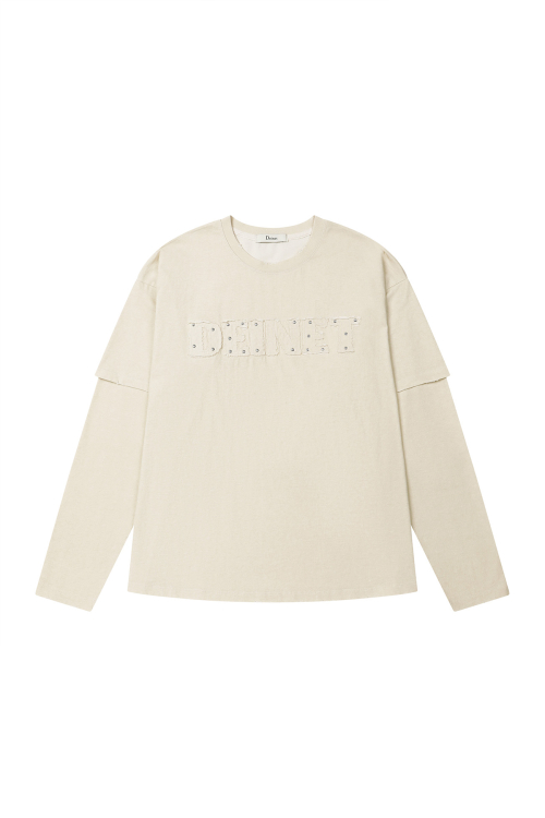 APPLIQUE LAYERED T-SHIRT IN IVORY
