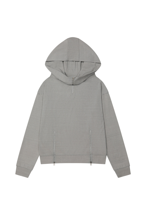 BIG HOODED SWEAT PULLOVER IN GREY