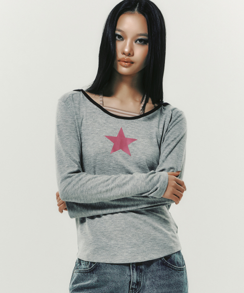 STRING TIED L/S GREY