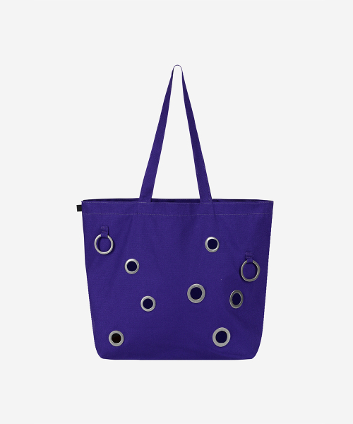 LUNE EYELET TOTE BAG PURPLE
