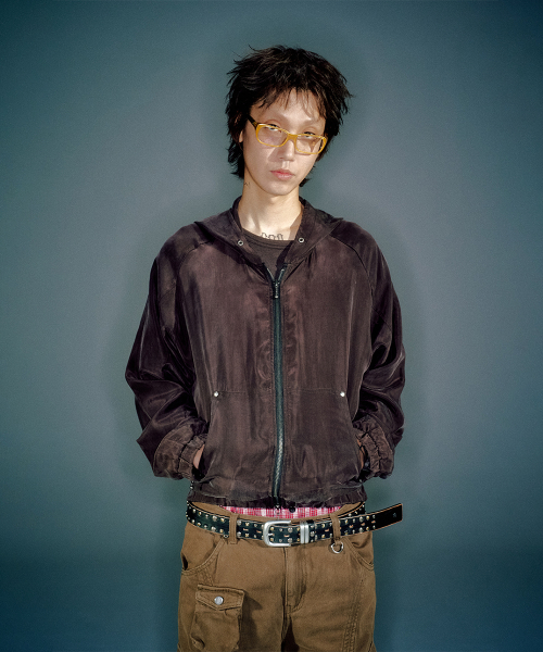 MEN ELIO CUPRA HOODIE JACKET BROWN