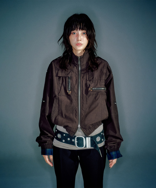 WOMEN ZAKA BOMBER JACKET BROWN