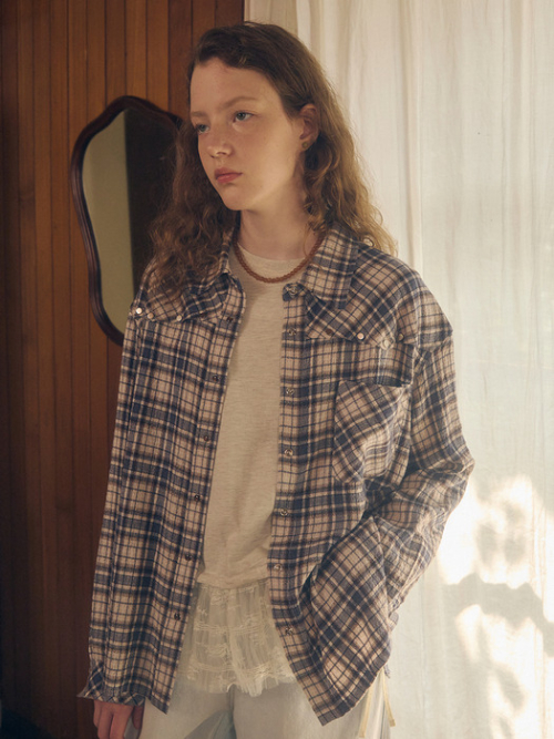 Check Western Shirt MU2599BL903M_2color