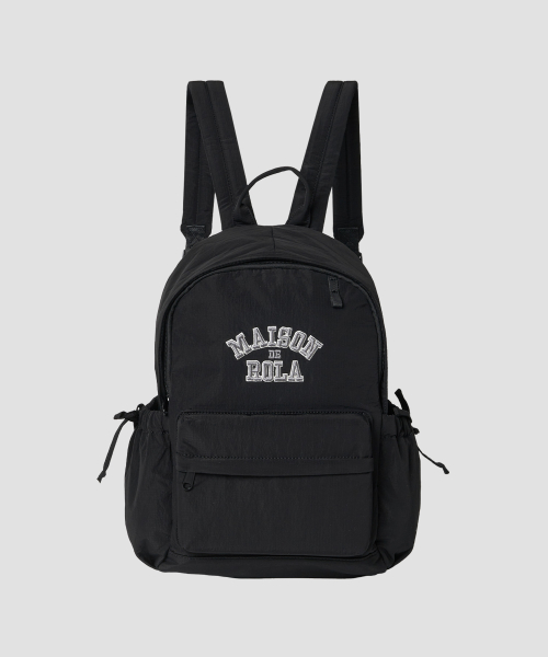 MAISON DE ROLA CAMPUS LOGO BACKPACK BLACK