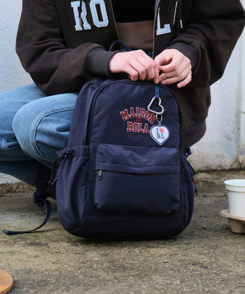 MAISON DE ROLA CAMPUS LOGO BACKPACK NAVY