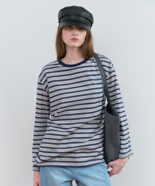 STRIPE LONG SLEEVE T-SHIRT NV+IV