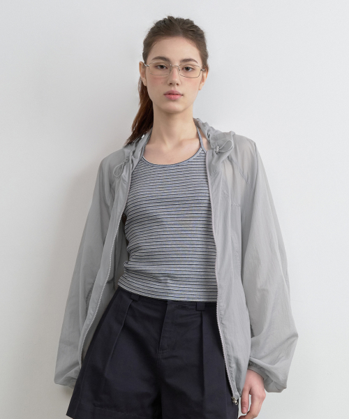 HOODED WIND JACKET GRAY