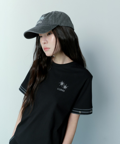 CILLIN STRIPE EYELET POINT HALF T (2COLOR)