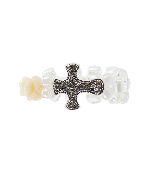 EL CUBIC CROSS RING(IVORY)
