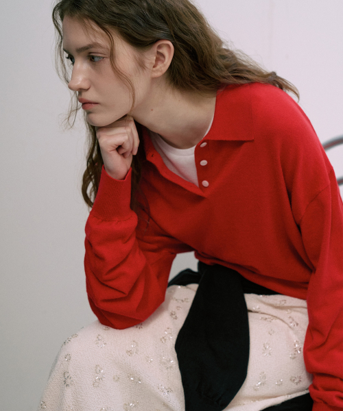 Silk Wool Loose Fit Collar Knit[LMBFSPKN302]-2color