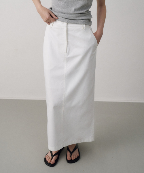 Cotton Pocket H-Line Skirt[LMBFSPSK411]-2color