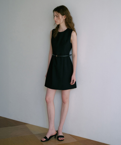[벨트 Set]Classic Mini Dress[LMBFSPDR807]-Black