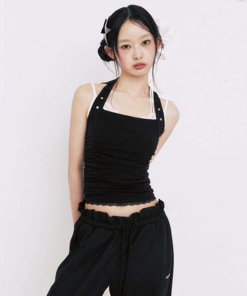 HALTER HOODIE SLEEVELESS BLACK