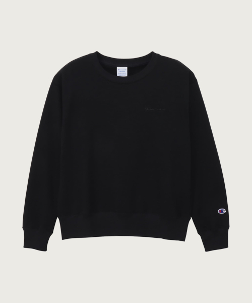 여성 베이직 스몰 로고 스웨트셔츠 Black
